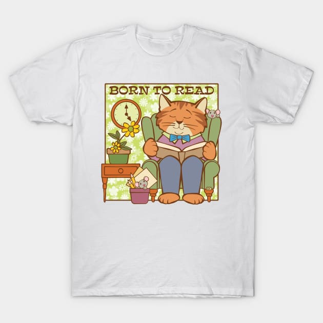 Born to Read Cat and Mice T-Shirt by Sue Cervenka